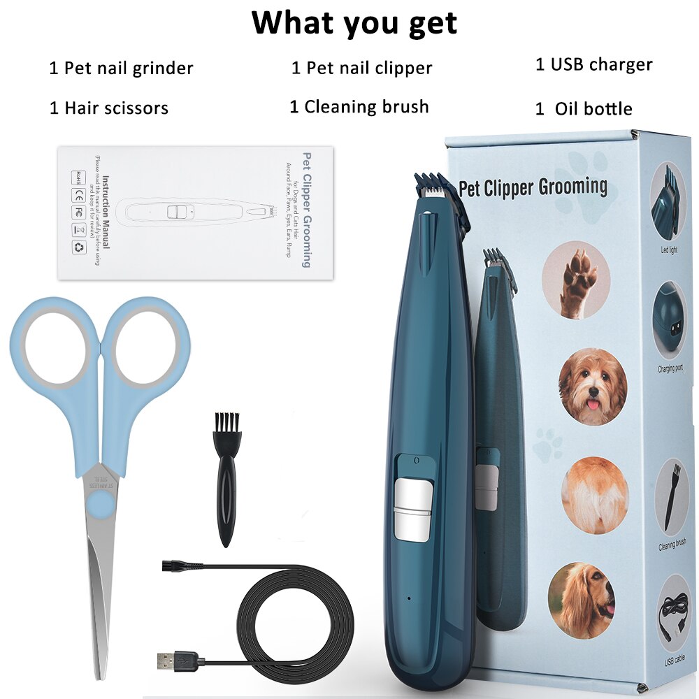 Dog Grooming Clippers Cordless Cat Puppy Clipper Low Noise Electric Pet Trimmer for Trimming The Hair Around Paws Ears
