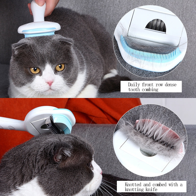 3 in 1 Dense Tooth Comb Dog Cat Hair Shedding Brush Pet Hair Remover Grooming Knot Tool Hair Lice Removal for Puppy Random Color