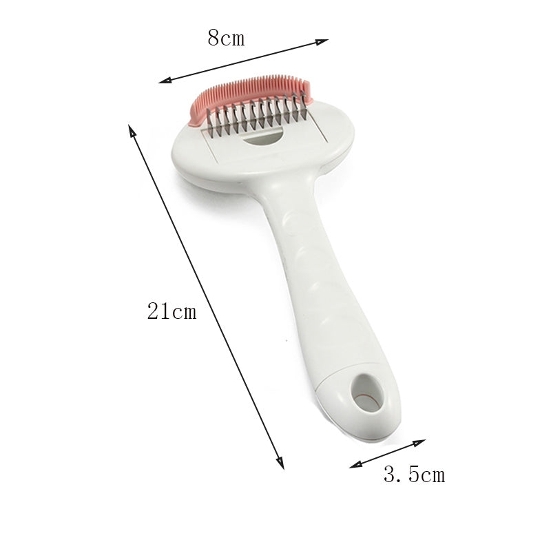 3 in 1 Dense Tooth Comb Dog Cat Hair Shedding Brush Pet Hair Remover Grooming Knot Tool Hair Lice Removal for Puppy Random Color