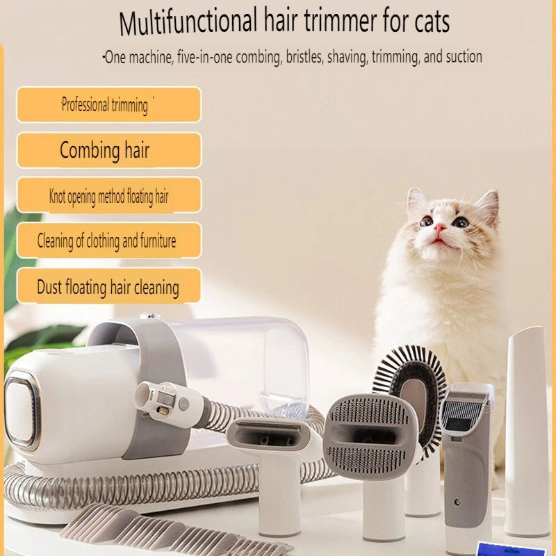 Ariseva 5-in-1 Pet Grooming Multifunctional Vacuum for Trimming/Combing/Shearing/Cleaning/Suction