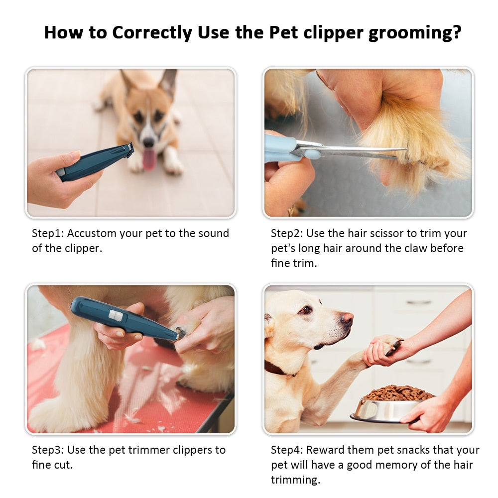 Dog Grooming Clippers Cordless Cat Puppy Clipper Low Noise Electric Pet Trimmer for Trimming The Hair Around Paws Ears